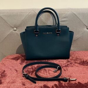 Michael Kors Dark Teal Satchel Bag